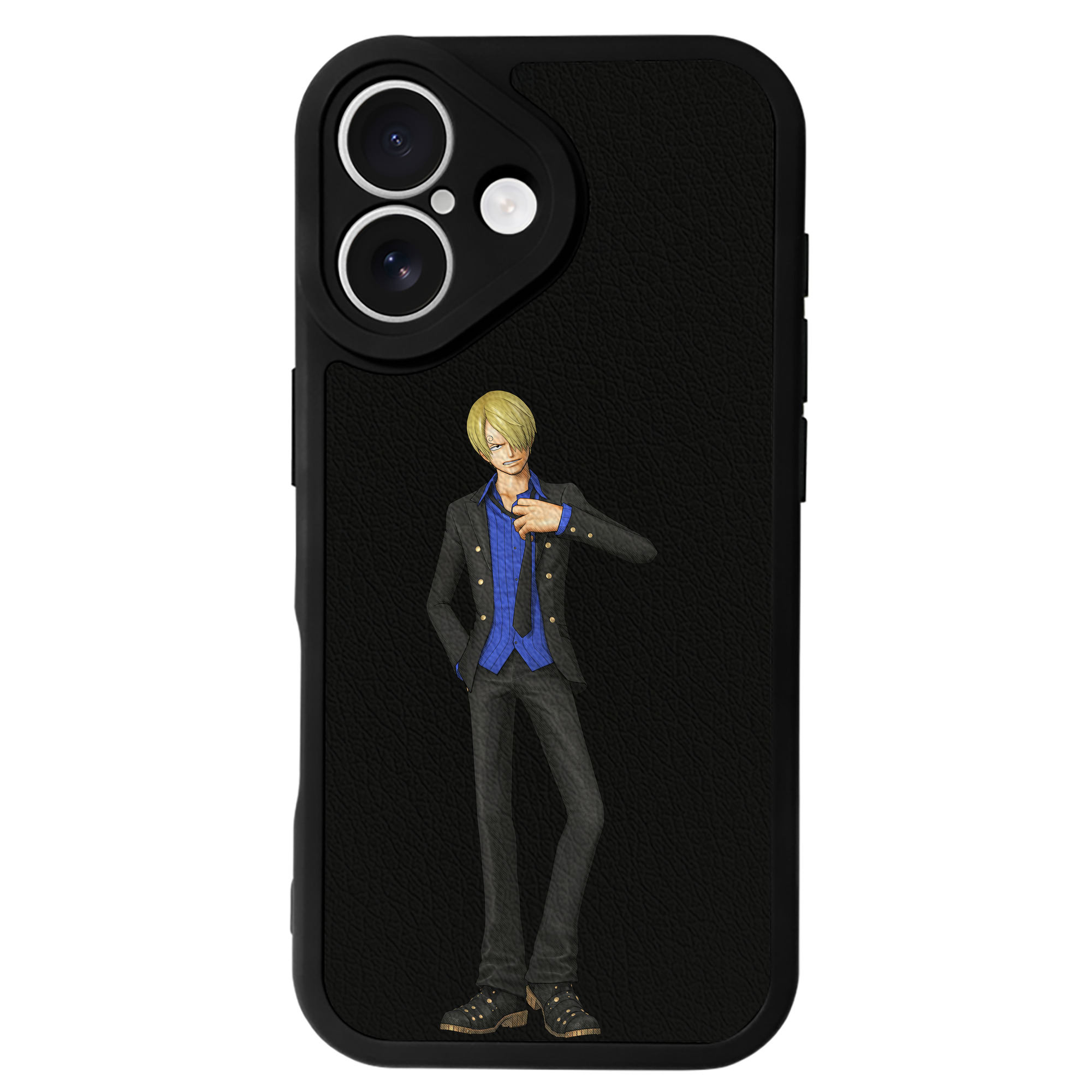 （画像用） ワンピース サンジ ONE PIECE Sanji 【iPhone 16シリーズ対応】シリコンスマホケース（レザー調） 材質：シリコン
